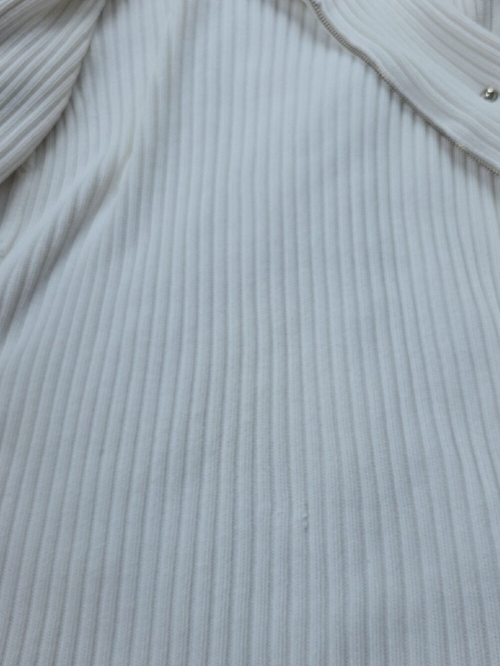 Moda International White Ribbed Button-Front Coat - Picture 5 of 8